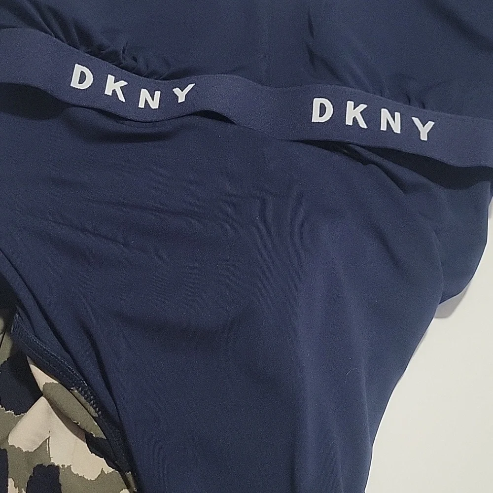 DKNY  Navy Leopard Print  One Piece Swimsuit 12